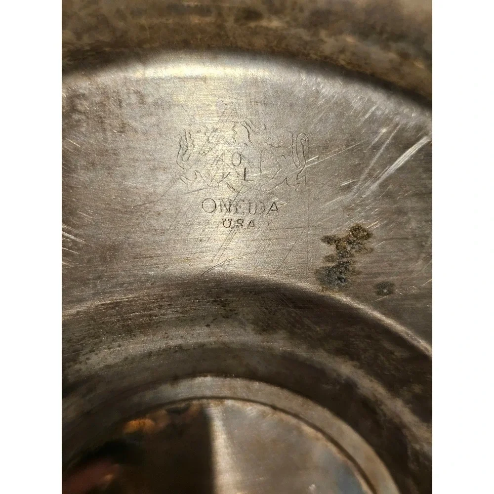 Vintage Oneida USA‎ Silver Plated Footed Bowl and Rope Edge Underplate Set